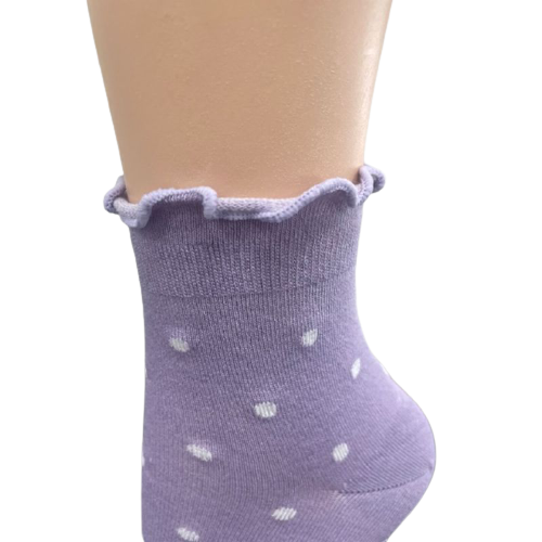 Women's Bamboo Socks - Low Cut Quarter Scalloped Edge Pastel Colors