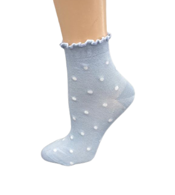 Women's Bamboo Socks - Low Cut Quarter Scalloped Edge Pastel Colors