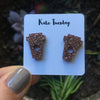 Rose Gold Coffee Cup Stud Acrylic Earrings