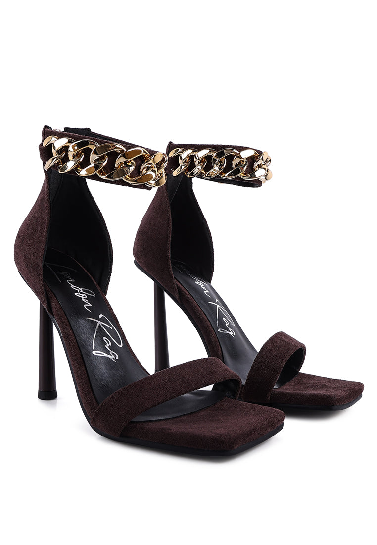 Last Sip Micro Suede High Heel Sandals