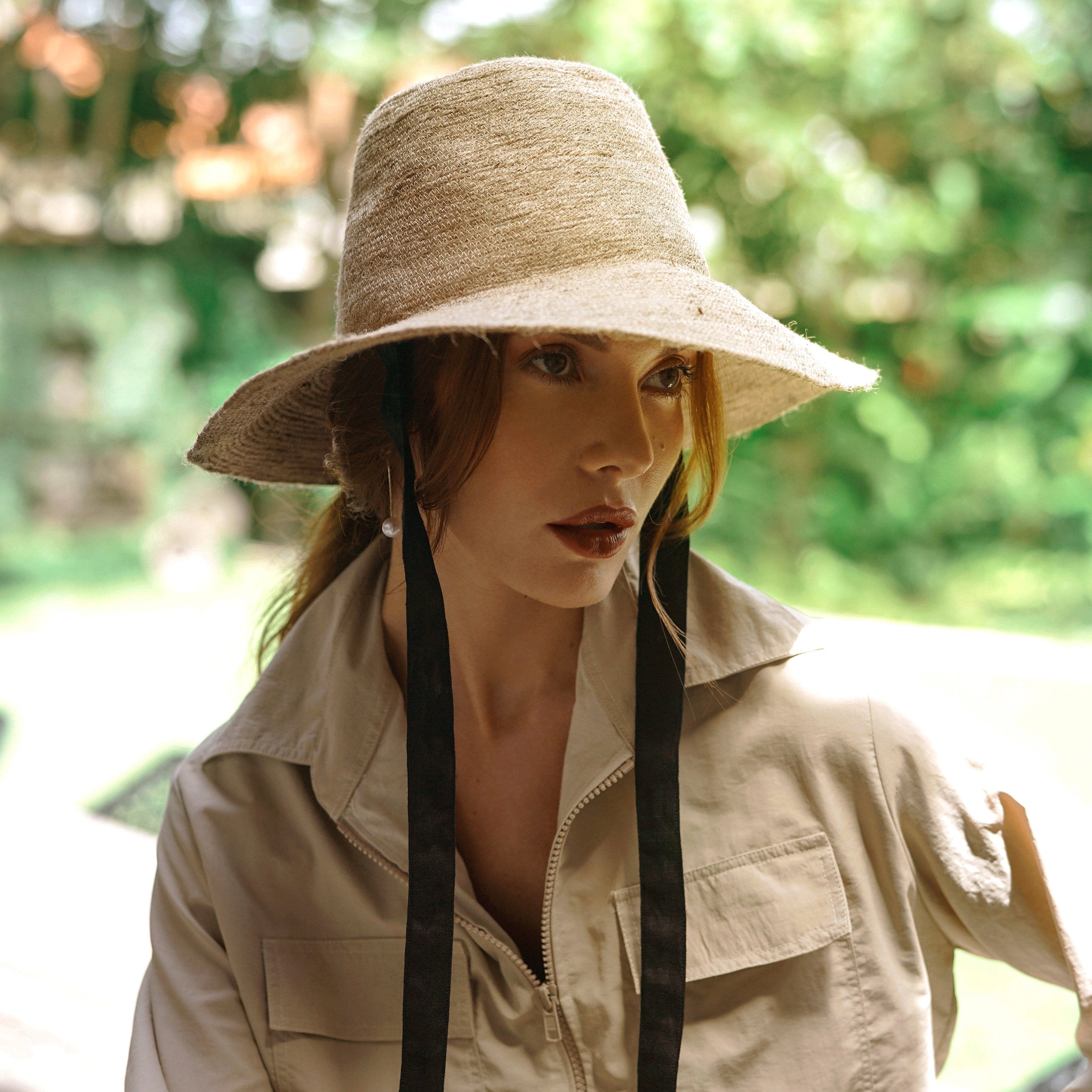 MEG Jute Straw Hat In Light Beige