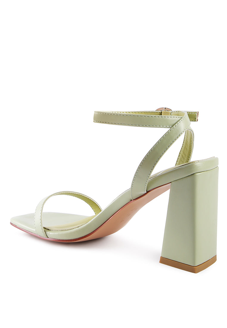 Mooncut Ankle Strap Block Heel Sandals