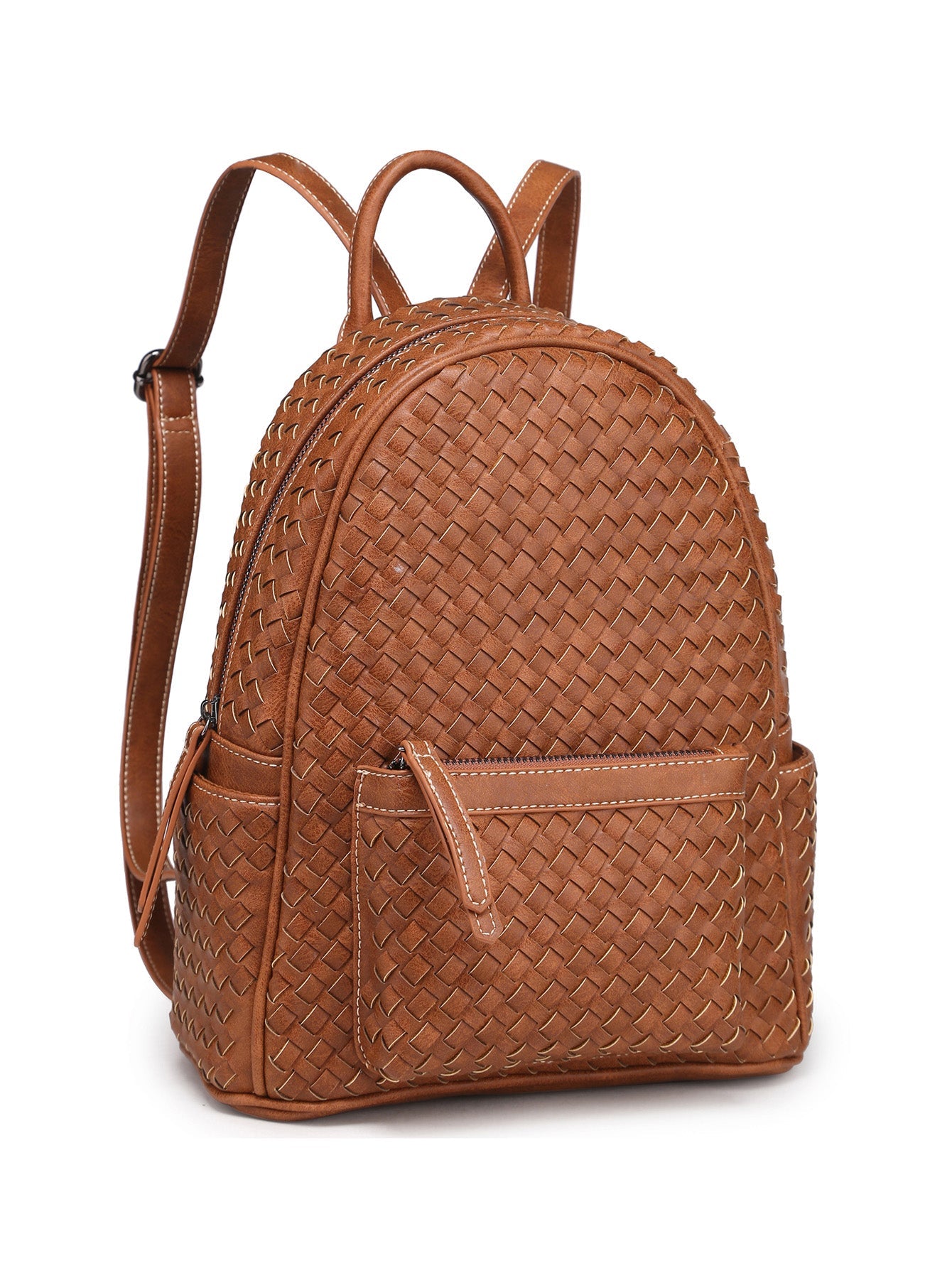 Woven backpack purse for women camel MT1086-13 BR