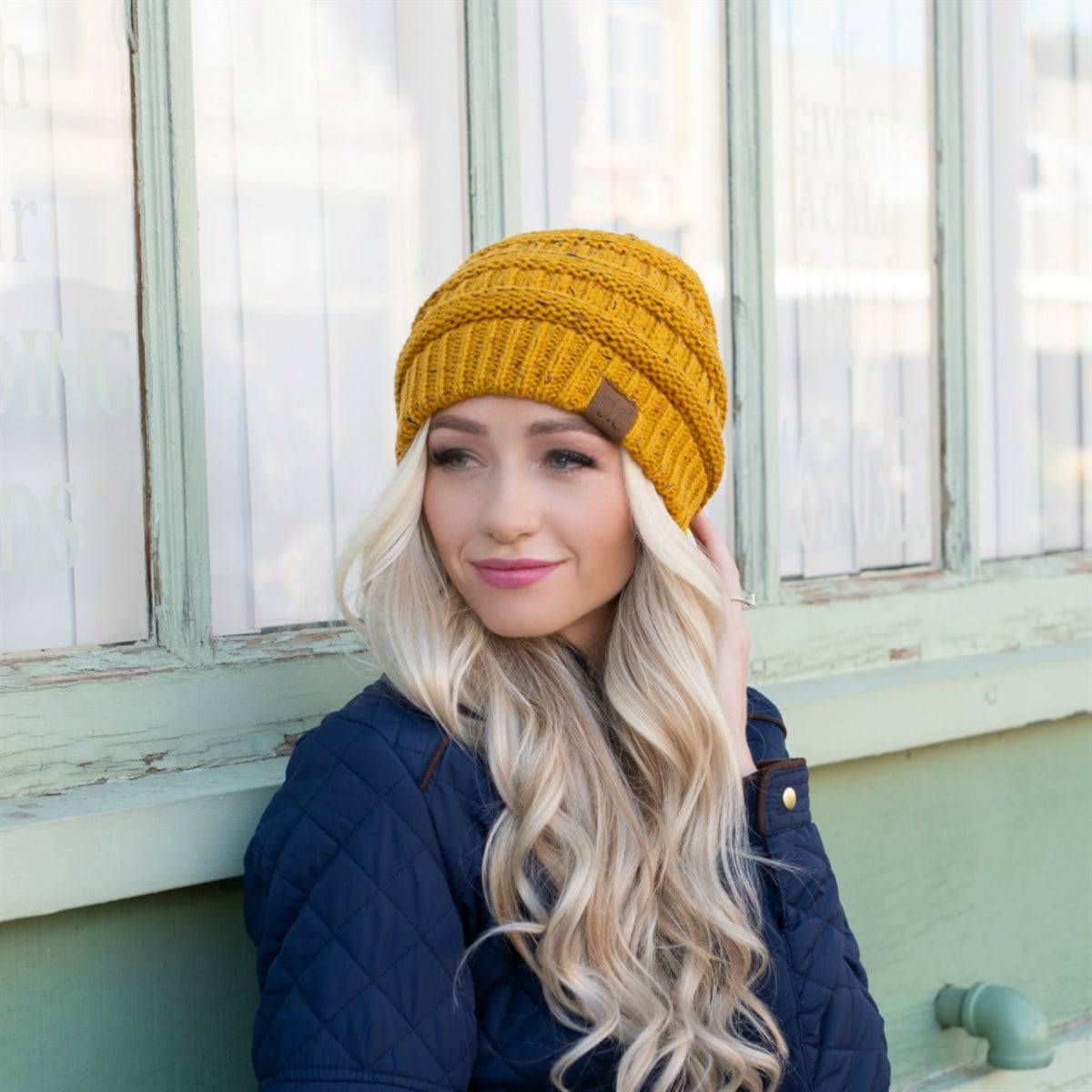 CC Cozy Confetti Cable Knit Skully Beanies Hats