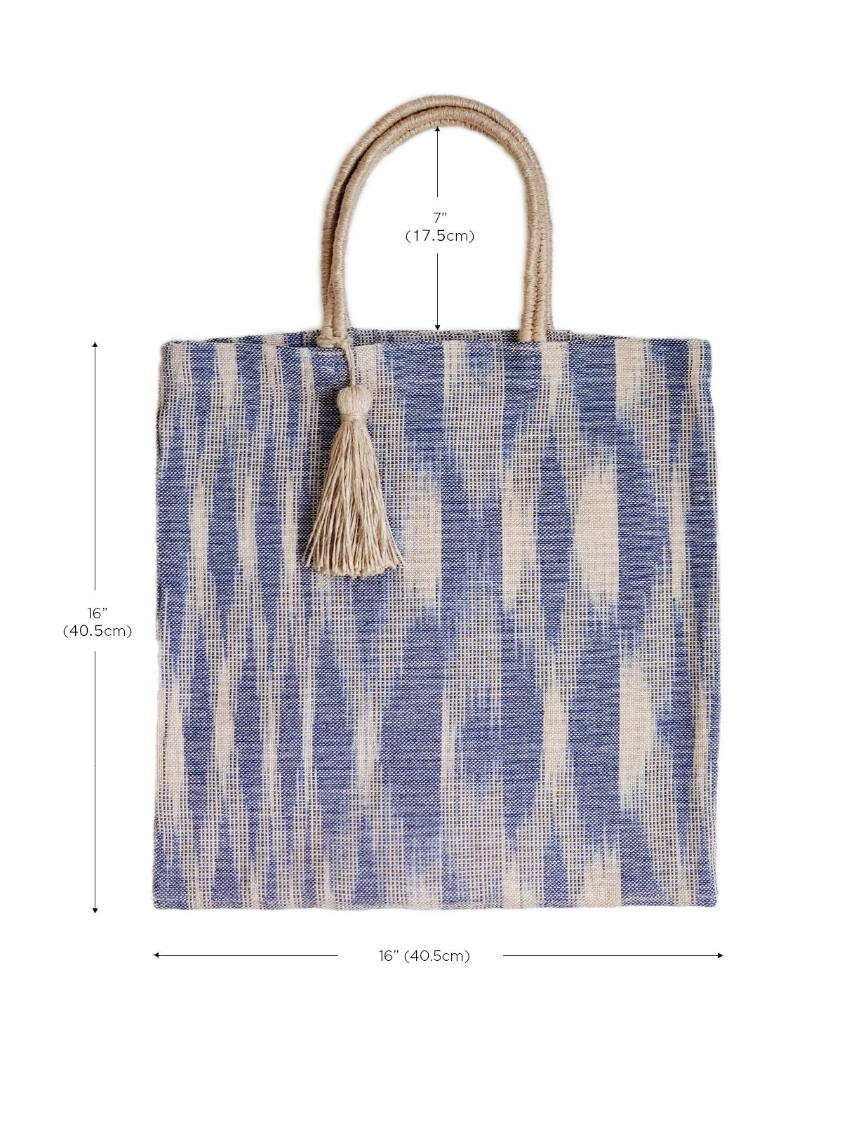 Nadi Jute Tote Bag - Blue