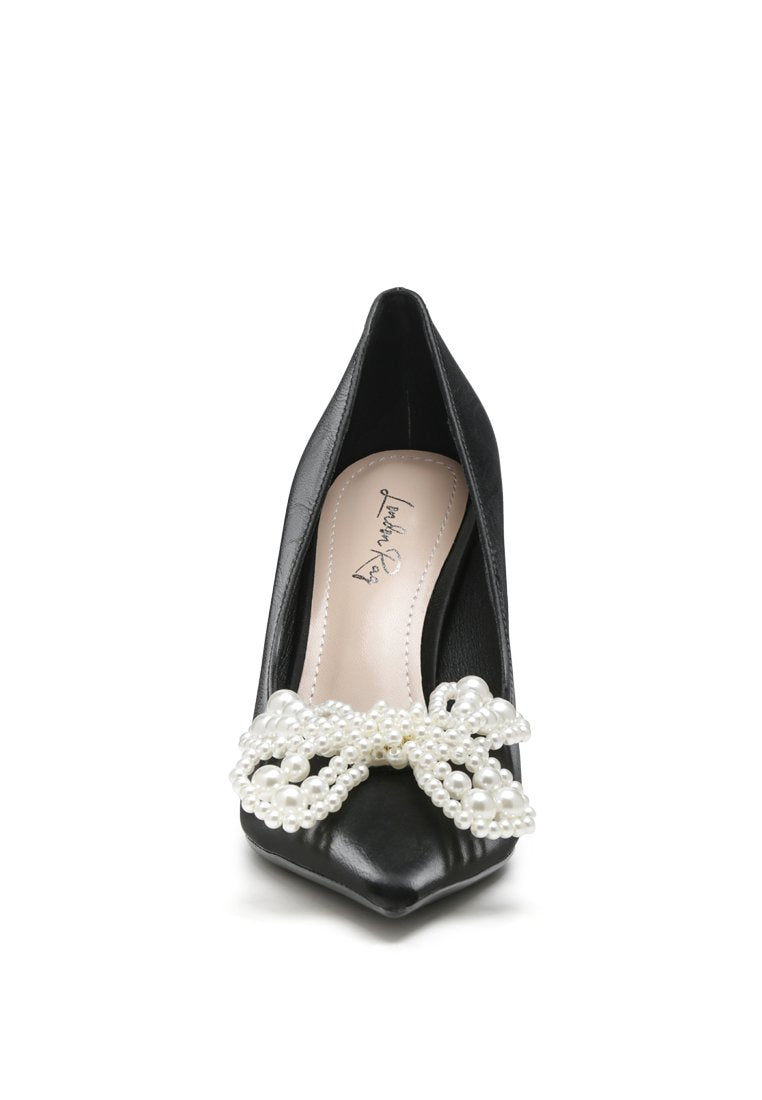 Encon Pearl Embellished Micro Suede Pumps