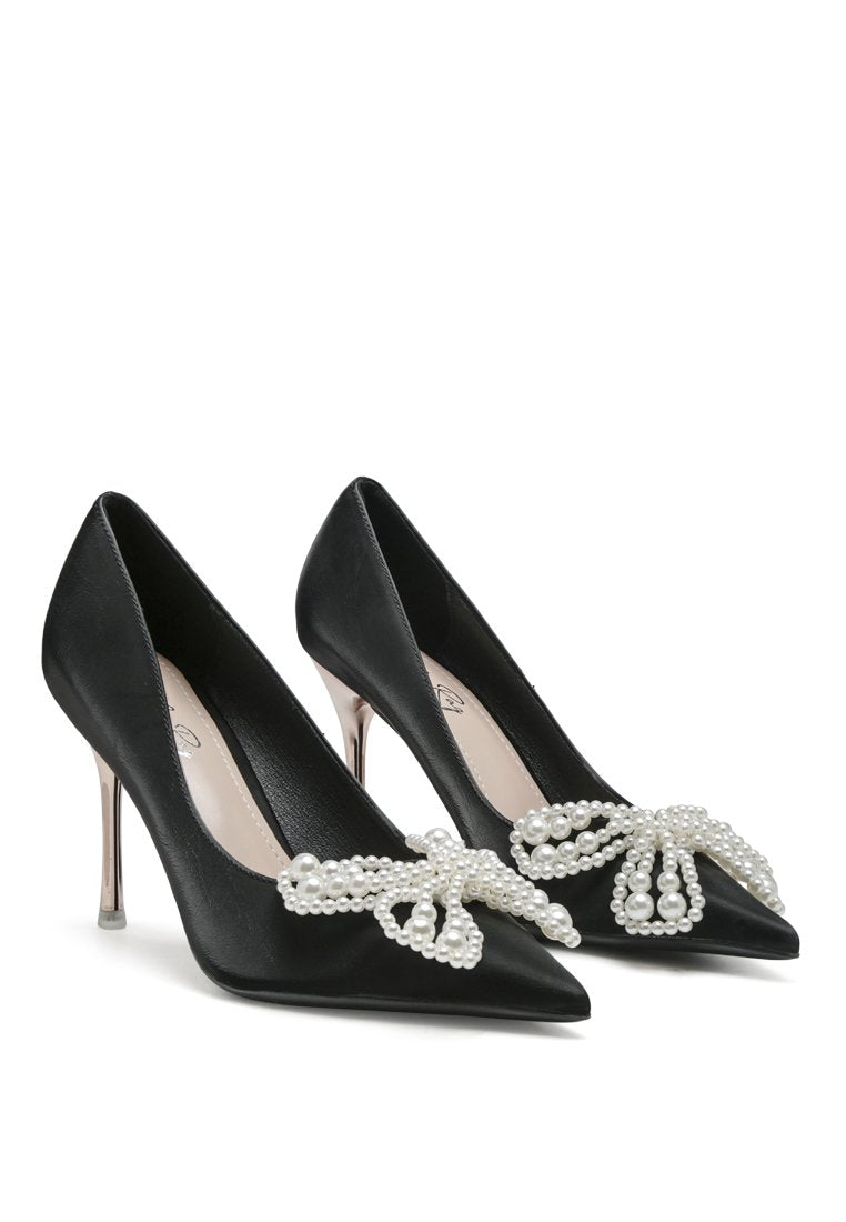 Encon Pearl Embellished Micro Suede Pumps