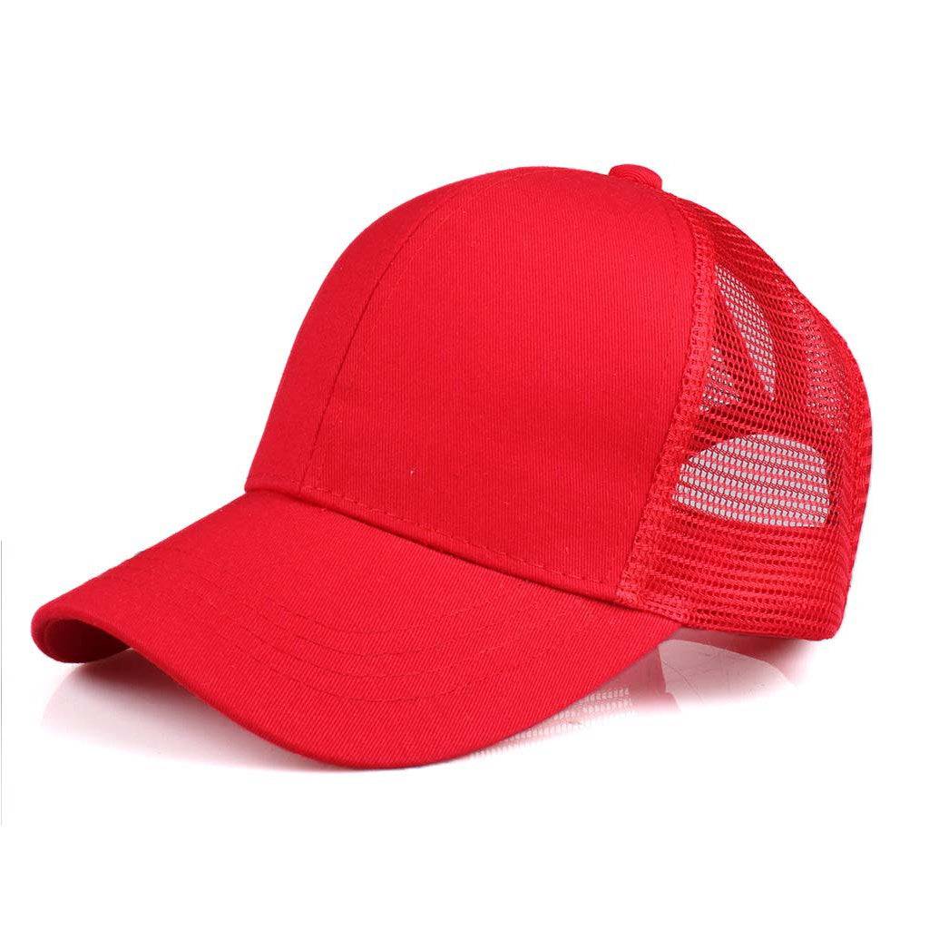 CC Solid Messy Bun Pony Cap Women, Teens and Kids Trucker Hats