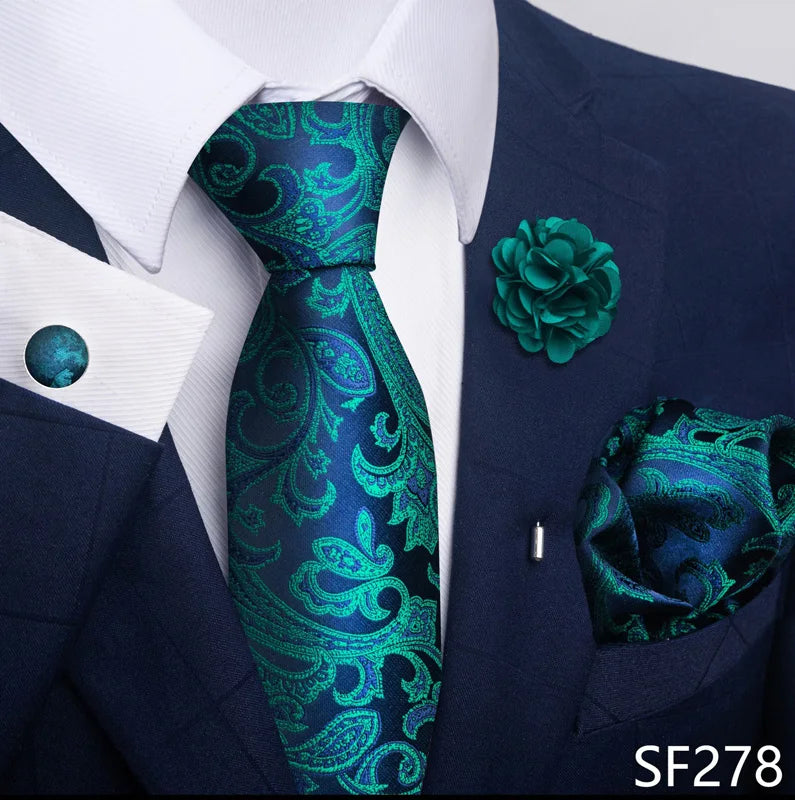 Luxury Ties Floral and Paisley Design (includes FREE flower lapel pin)