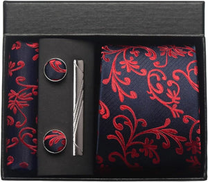 Silk Necktie with Gift Box (includes FREE handkerchief, tie clip, and cufflinks)