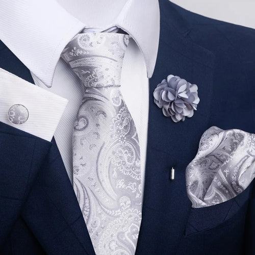 Luxury Ties Floral and Paisley Design (includes FREE flower lapel pin)