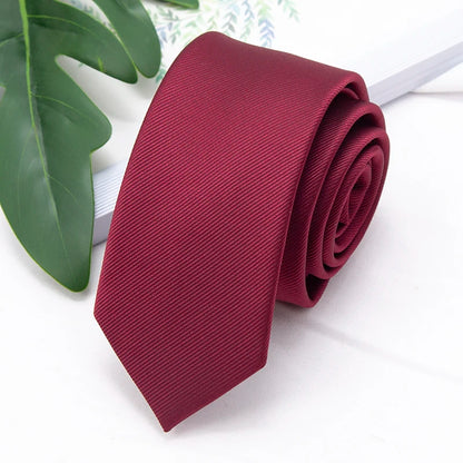 Business Jacquard Slim Tie – Classic British Solid Color