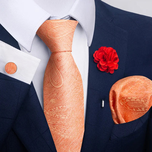 Luxury Ties Floral and Paisley Design (includes FREE flower lapel pin)