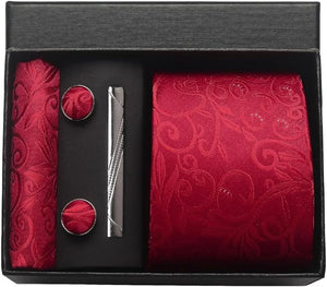 Silk Necktie with Gift Box (includes FREE handkerchief, tie clip, and cufflinks)