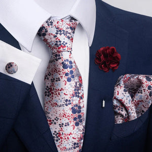 Luxury Ties Floral and Paisley Design (includes FREE flower lapel pin)