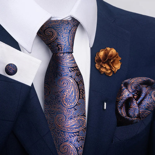 Luxury Ties Floral and Paisley Design (includes FREE flower lapel pin)