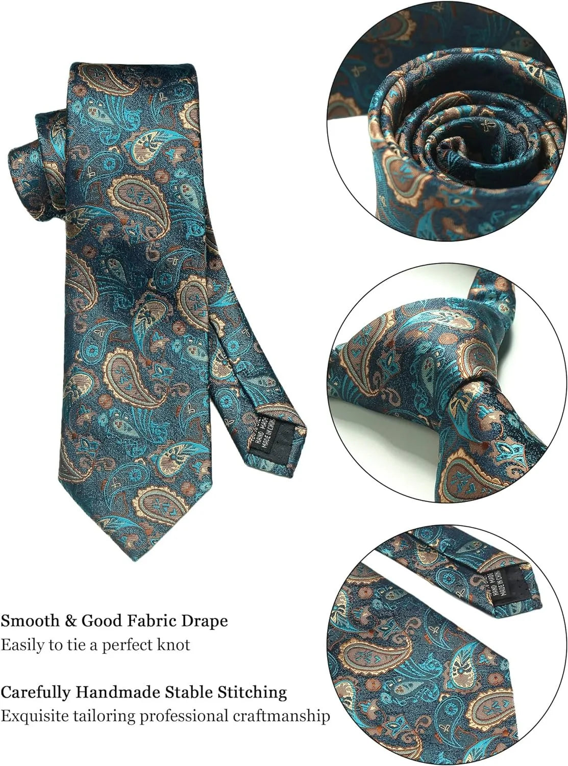 Silk Necktie with Gift Box (includes FREE handkerchief, tie clip, and cufflinks)