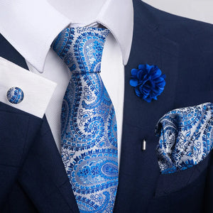 Luxury Ties Floral and Paisley Design (includes FREE flower lapel pin)