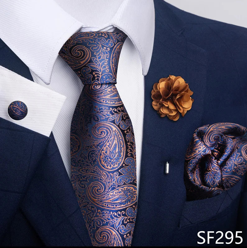 Luxury Ties Floral and Paisley Design (includes FREE flower lapel pin)