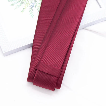 Business Jacquard Slim Tie – Classic British Solid Color