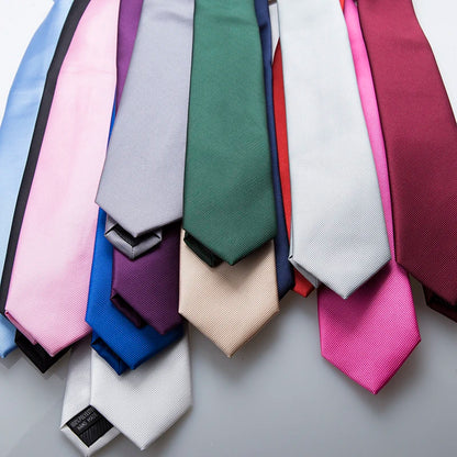 Business Jacquard Slim Tie – Classic British Solid Color