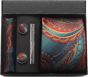 Silk Necktie with Gift Box (includes FREE handkerchief, tie clip, and cufflinks)