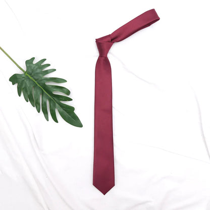Business Jacquard Slim Tie – Classic British Solid Color