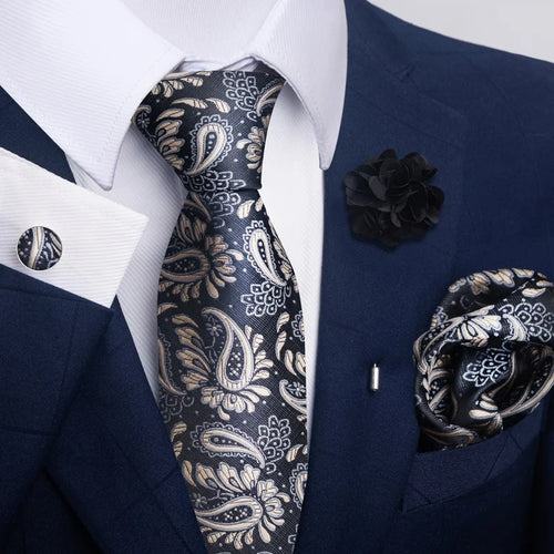 Luxury Ties Floral and Paisley Design (includes FREE flower lapel pin)