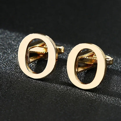 Gold Letters A-Z Cufflinks for Men