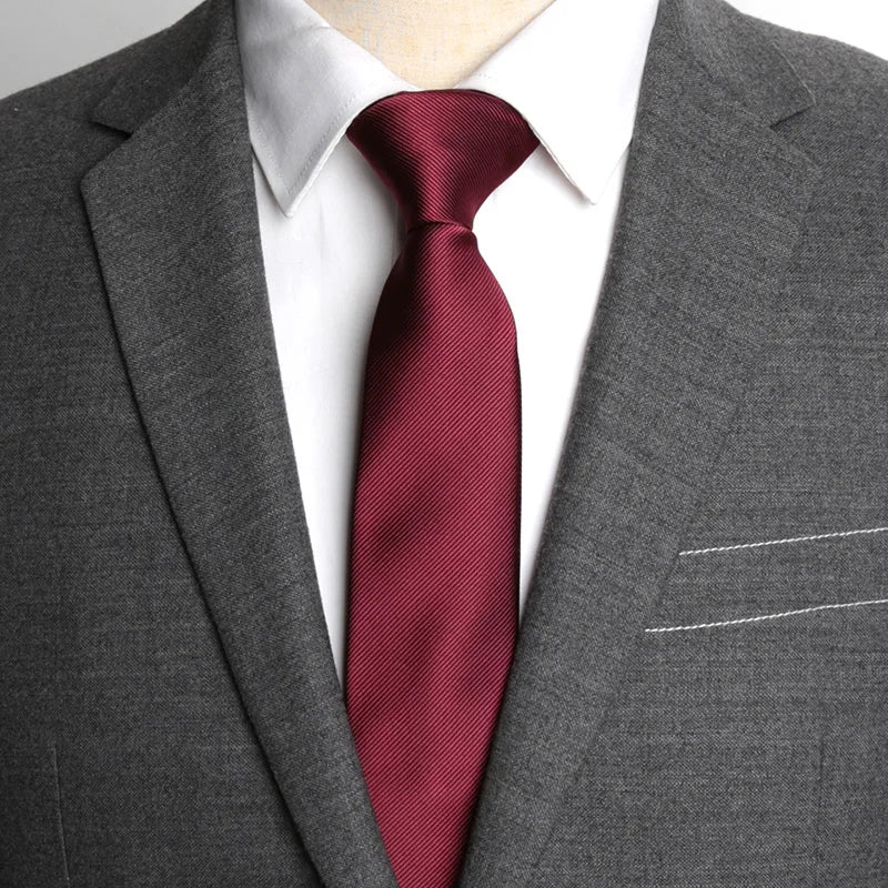 Business Jacquard Slim Tie – Classic British Solid Color