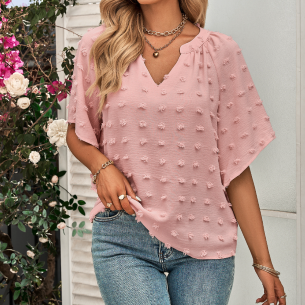 Womens V Neck Batwing Summer Top