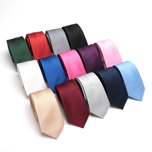 Business Jacquard Slim Tie – Classic British Solid Color