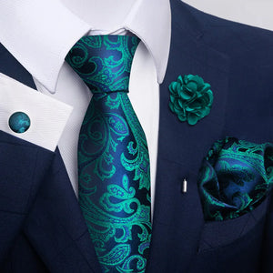 Luxury Ties Floral and Paisley Design (includes FREE flower lapel pin)