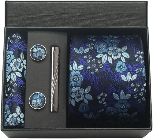 Silk Necktie with Gift Box (includes FREE handkerchief, tie clip, and cufflinks)