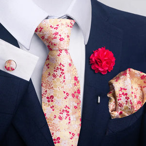 Luxury Ties Floral and Paisley Design (includes FREE flower lapel pin)