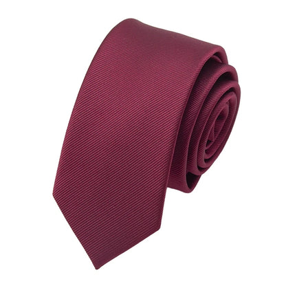 Business Jacquard Slim Tie – Classic British Solid Color