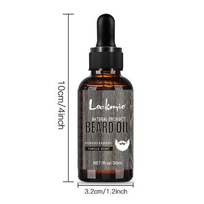 LOCKMIO Natural Beard Oil for Men | Vanilla Scent Beard Growth & Styling Care