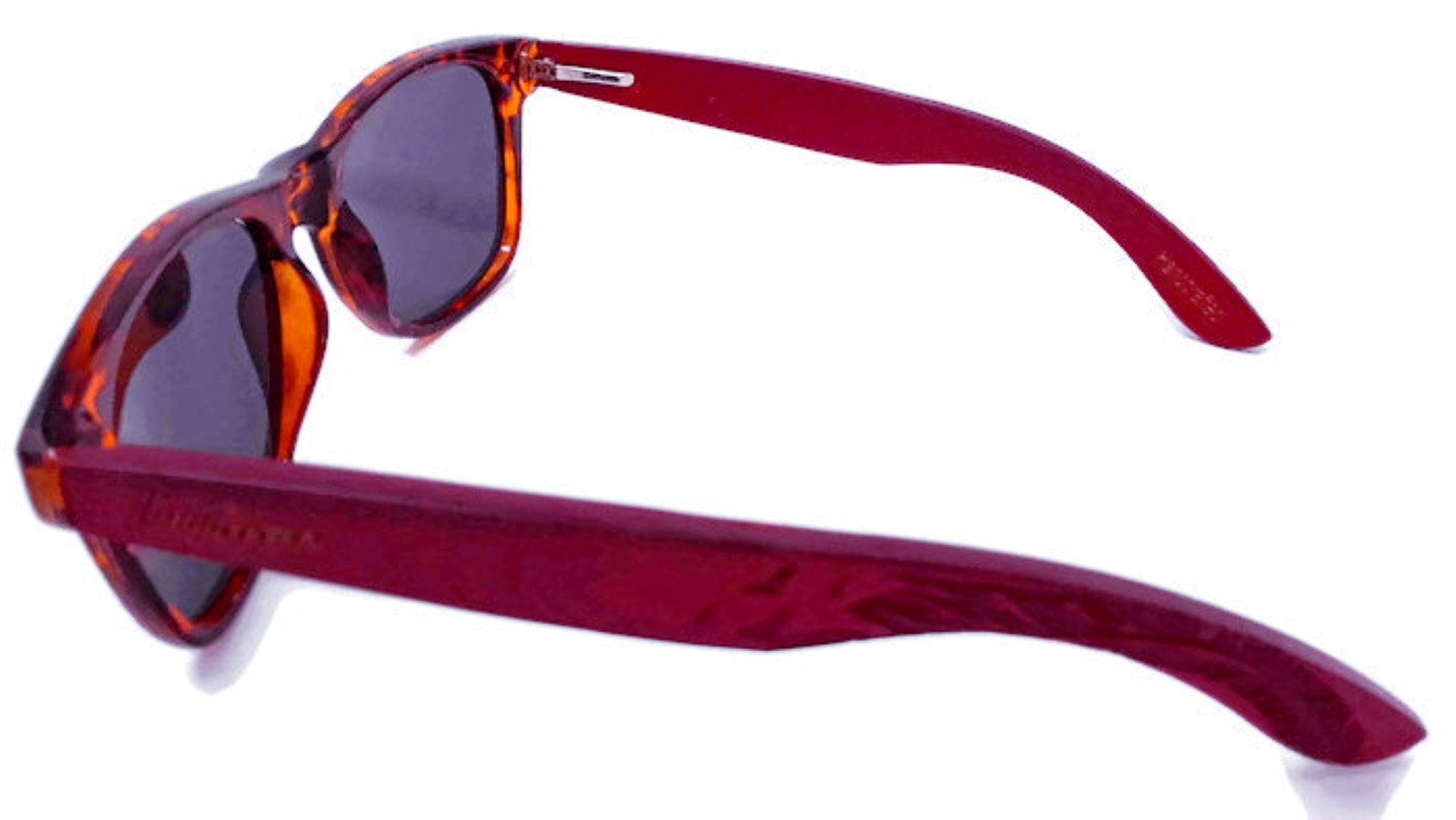 Red Bamboo Tortoise Framed Sunglasses, Polarized, Engraved