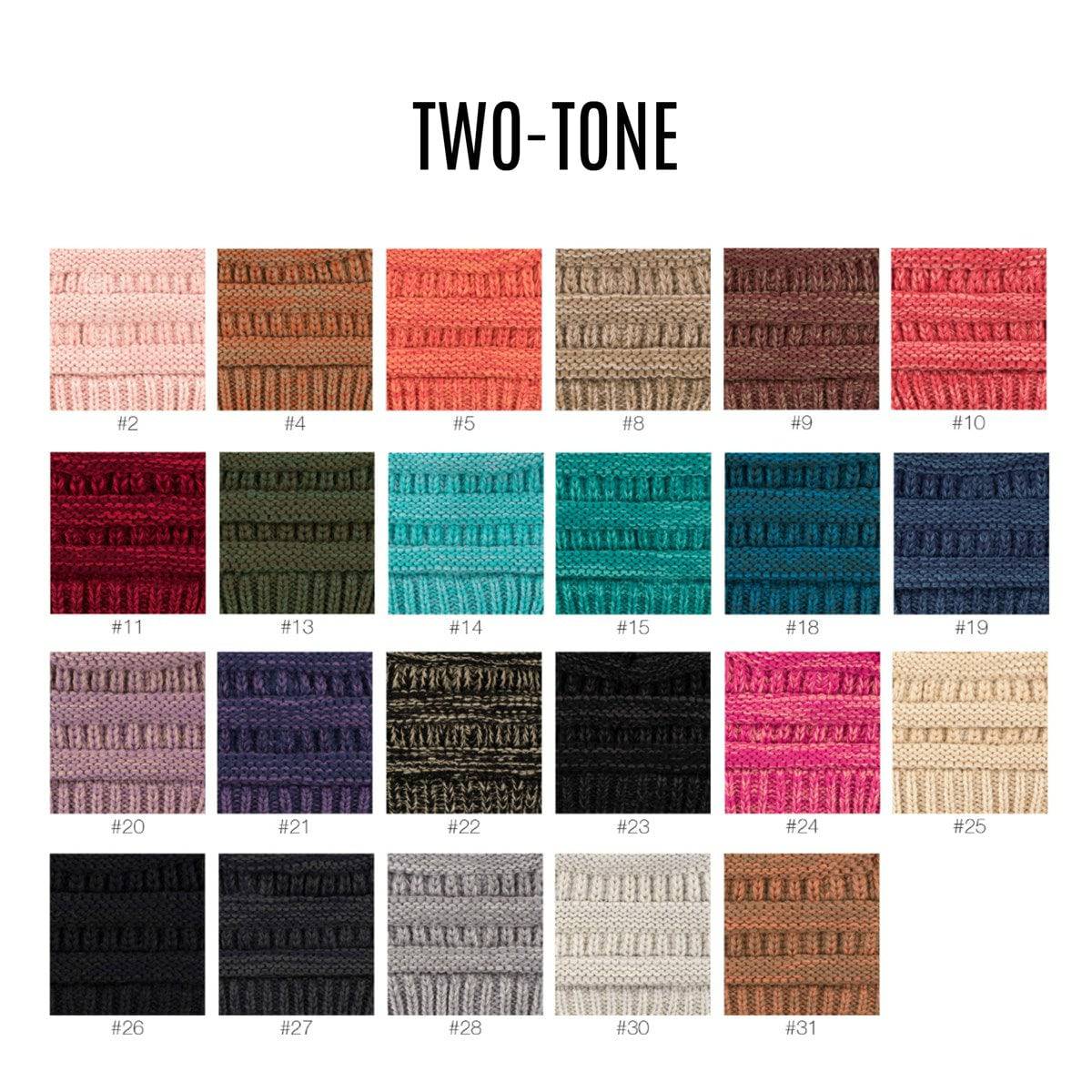 CC Two-Tone Super Soft Popular Beanies Hats