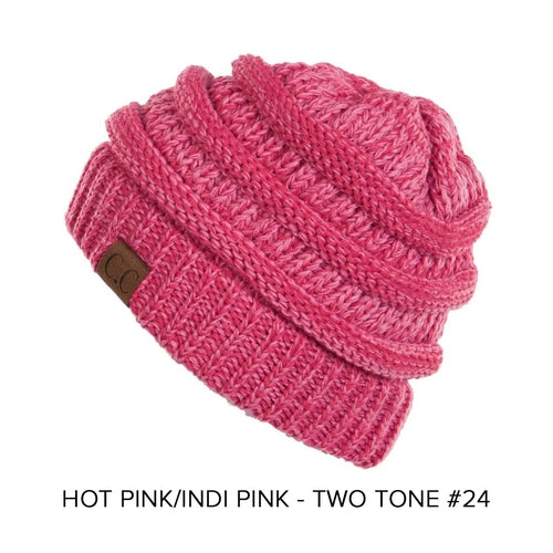 CC Two-Tone Super Soft Popular Beanies Hats