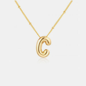 Gold-Plated Bubble Initial Necklace