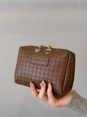 PU Leather Woven Clutch