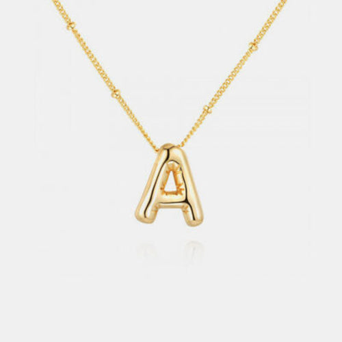 Gold-Plated Bubble Initial Necklace