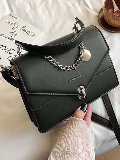 Chain PU Leather Detachable Shoulder Strap Handbag