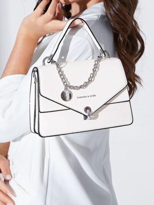 Chain PU Leather Detachable Shoulder Strap Handbag