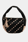 Fame Tassel Detail Weave Semi Circle Bag