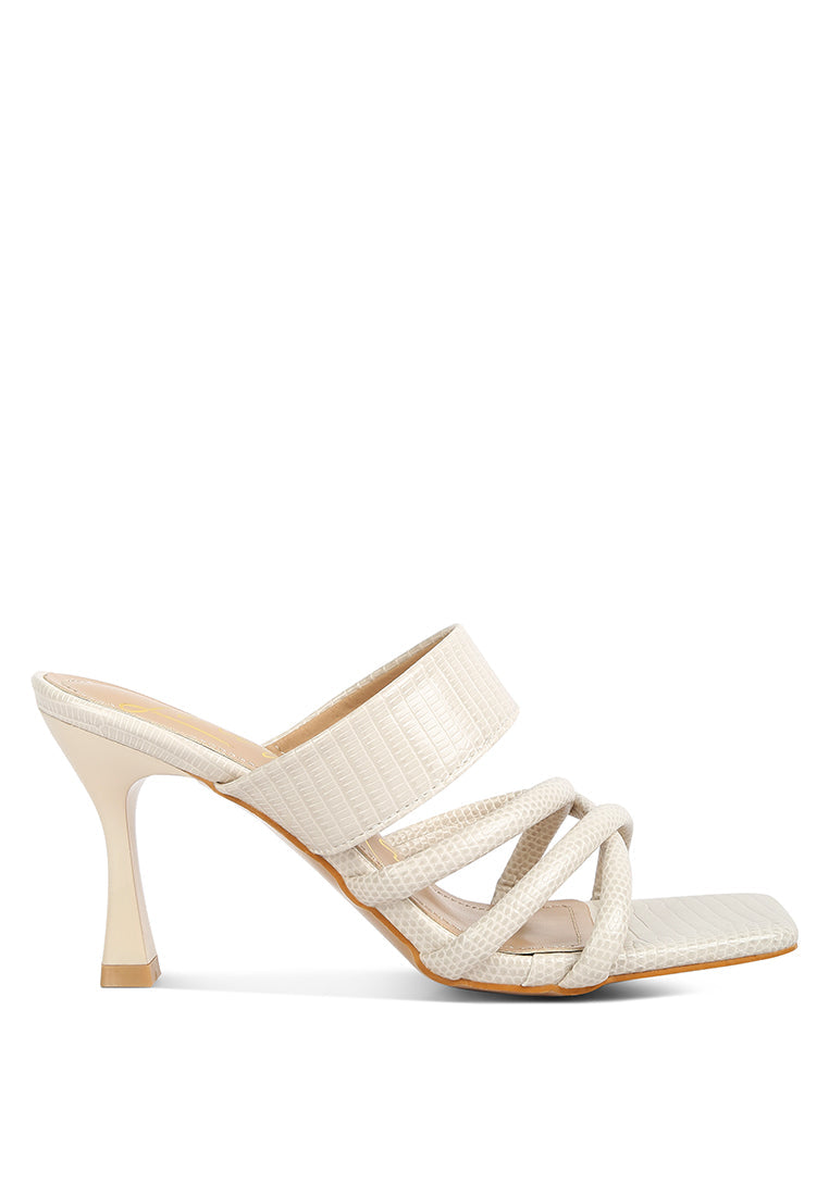 Chiri Criss Cross Strap Spool Heel Sandals