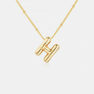 Gold-Plated Bubble Initial Necklace