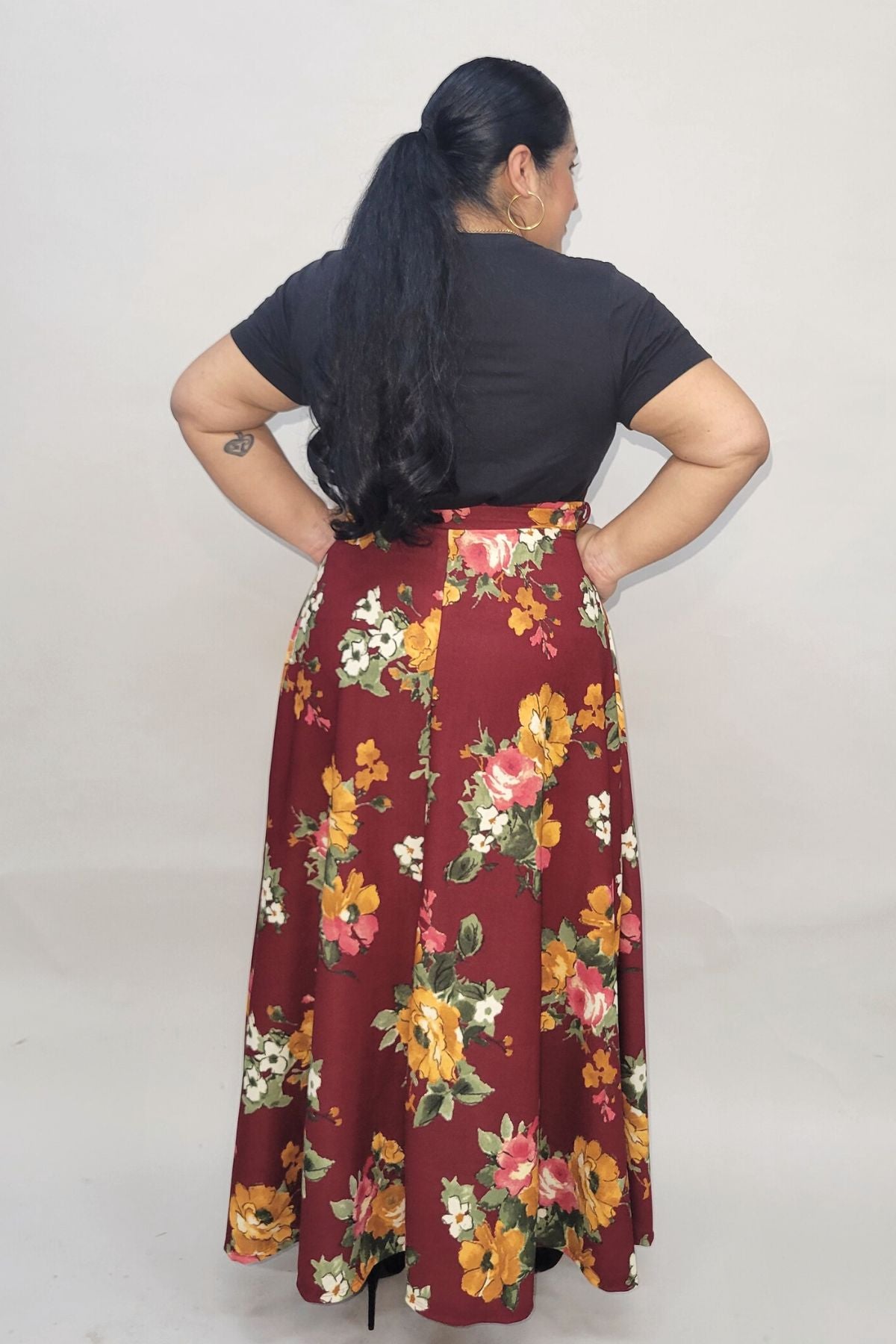 High Waist Maxi skirt with Belt