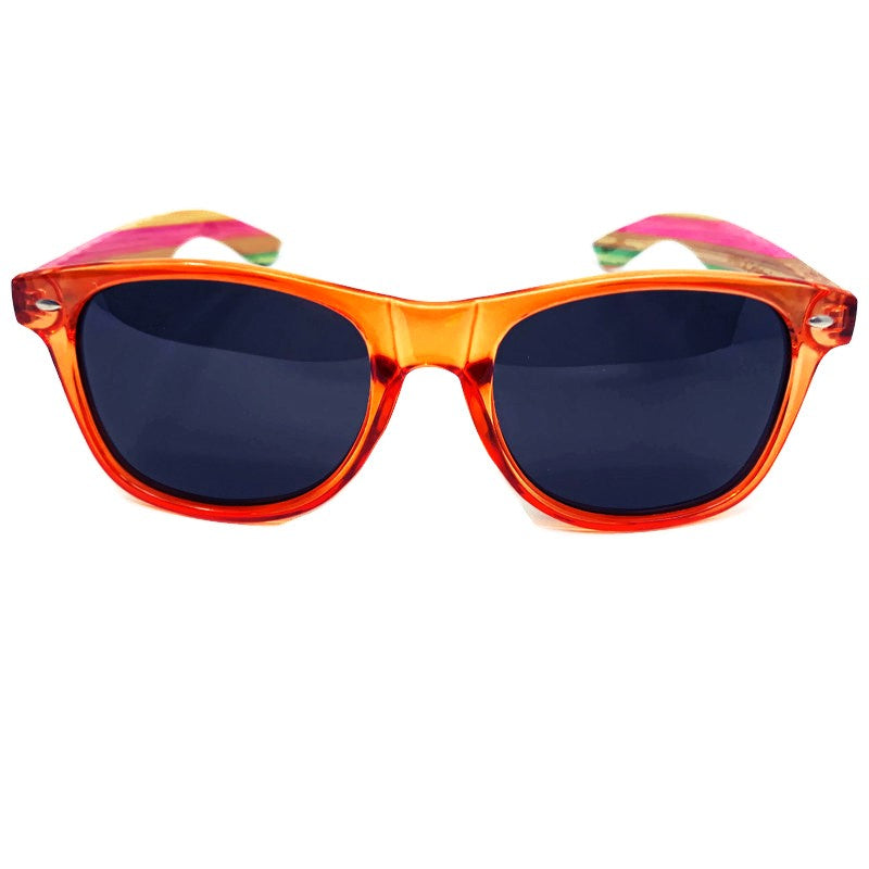 Juicy Fruit Multi-Colored Bamboo Polarized Sunglasses, Handcrafted-The Friend Kloset